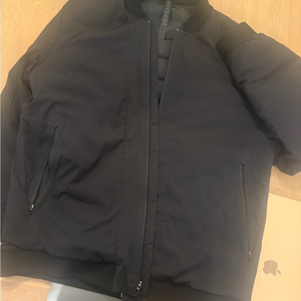Lululemon 
Men's Black Bomber Jacket duck feathers reversible never worn